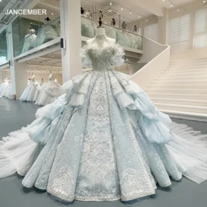 Luxury Wedding Dresses Lace Ball Gown Halter High Quality Dress Customized GT003 Embroidery Robe De Mariage 2023 nouveauté