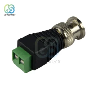 BNC Male Connector Mini Coax CAT5 Video Balun Adapter Plug for Led Strip Lights CCTV Camera Accessories