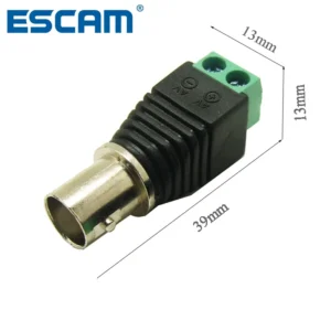 ESCAM 10pcs/lot Coax Cat5 Cat6 BNC female CCTV Connector, Jack Video Balun Connectors Female plug