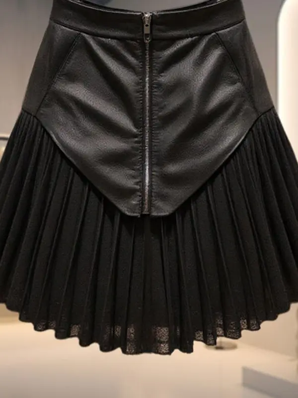 Ele Retro f-length Skirt Beautifully Designed Slimming High-waisted Long A-line Skirts for Women Faionable Spring Au...