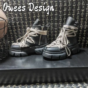 Brand Men Shoes Casual High Top Women Sneaker Leather Lace Up Black Geobasket Zip Roman Street Designer Quality Flat Ankle Boot