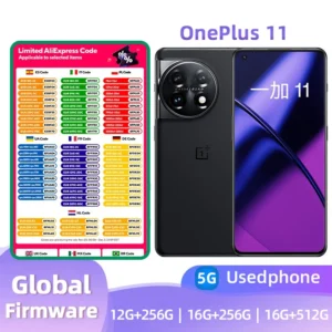 OnePlus 11 5G Global Version 16GB 256GB Snapdragon 8Gen2 2K 120Hz AMOLED Display 100W Charge 5000mAh NFC Used Phone