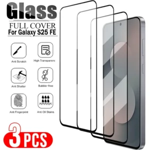 3 Pcs Tempered Glass For Samsung S25 S24 Ultra Plus FE A17 A16 A56 A55 A36 A35 A26 Screen Protector Full Protective Glass