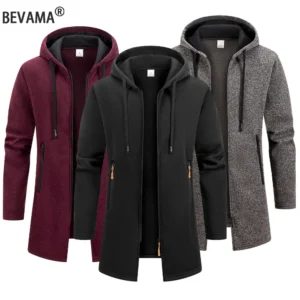New Streetwear Men's Long Sleeve Sweatshirts for Men Zipper Hooded Oversize Winter Warm Jacket Coat Outdoor Tracksuit Men