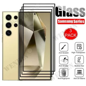 3 Pcs Tempered Glass For Samsung Galaxy S25 S24 S23 S22 Ultra Plus FE A16 A35 A36 A55 A56 Screen Protector Full Protective Glass
