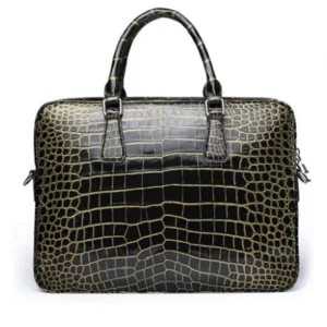 gete new New crocodile leather bag for men men business gold briefcase