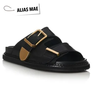 Summer women's slippers Leather buckle fashion casual Roman beach flat sandals
