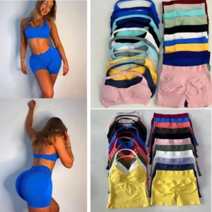 2 Pieces Set Yoga Dfyoga Leggings Set Women Backless Tank Tops High Waist Scrunch Gym Suit Fitness Clothes Outfit