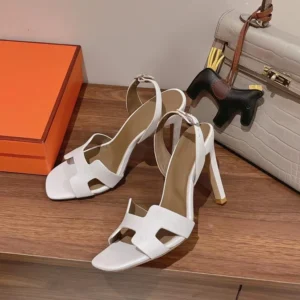 0CM Faionable Versatile Calfskin Open-Toe High Heels Sandals Casual Sle Ultra High Heels Leather Inner for Women