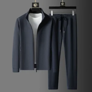 Spring and Autumn New Sportswear Suit Men's Casual Breathable High-end Jacket Trousers Stand-up Collar Zipper Open Mens Clothes