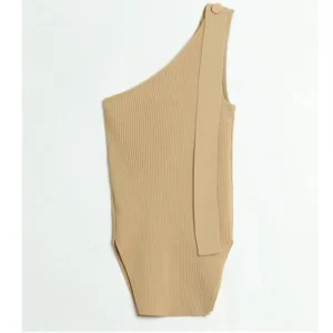 Summer Slimming Sloping Shoulder One-shoulder Vest Tight-fitting Knitted Top Sexy Suspender