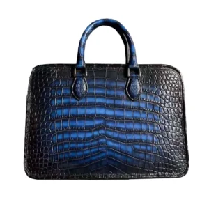 yingshang new handbag men crocodile leather bag male crocodile briefcase blue brush color navy business bag big