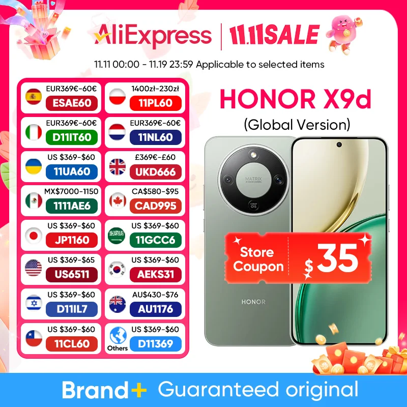 Global Version HONOR X9d 5G Smartphone 6.79" Anti-drop 120Hz AMOLED Screen 108MP Dual AI Cameras 8300mAh Battery 66W NFC IP69K