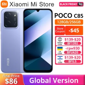 Global Version POCO C85 Smartphone 50MP Camera 6.9" Dot Drop display 6000mAh battery 33W Helio G81-Ultra NFC