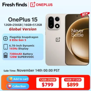 World Premiere OnePlus 15 Global Version Smartphone Snapdragon 8 Elite Gen 5 165Hz Display 7300mAh Battery 120W SUPERVOOC Charge