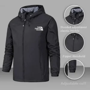 Men's Windproof and Waterproof Windbreaker, Pilot Zipper Hooded Overcoat, Spring and Autumn Mountaineering Casual Jacket 2025