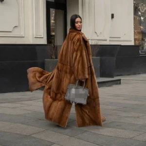New Genuine Real Mink Fur Coat Women Long Jacket Thick Natural Warm Fur Overcoat Winter Female Elegant Real Fur Outwear