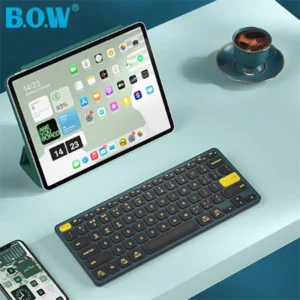 B.O.W Rechargeable Wireless Keyboard 2.4Ghz Bluetooth Connection for iPad iPhone Laptop Desktop - Easy to Use