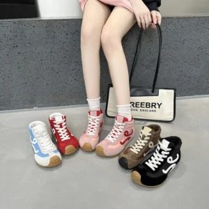 Spring Retro Forrest Gump Shoes Women's Waffle Board Color Matching German Training High-top Sports and Leisure Sneakers
