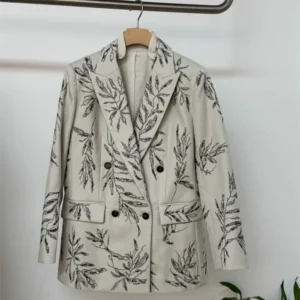 2025 Spring Summer Women's Blazer Jacket Exquisite Sequined Long sleeve Straight Suit Coat