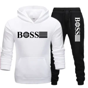 Two-piece autumn and winter fitness sets, men's and women's casual sportswear, paired with fashionable hooded sweatshirts