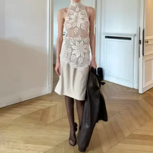 Women's vest New elastic knitted slim fit sleeveless top for autumn 2025 Sexy backless women's corset Cotton blend tank top y2k