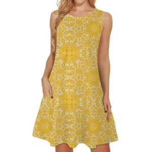 New Fashion Women Sexy Dresses Sleeveless Loose Mini Dress Summer T-shirts Dresses Summer Casual Beach Vacation Dress S-3XL 2024