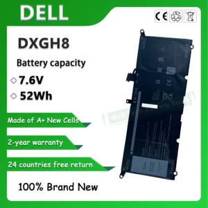 7.6V 52Wh DXGH8 Laptop Battery for Dell XPS13-5390 XPS 9370 9380