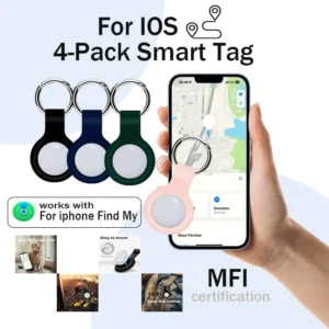 4-Piece Anti-lose Tracker Positioning Far Away Finder for Apple Find My Voice Locate Suitcase Keys Bag Smart Tag for IOS iPhone
