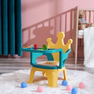 LazyChild Children Chair Baby Dining Chair Kindergarten Stool Backrest Chair Crown Bear Dining Chair 2023 New Dropshipping