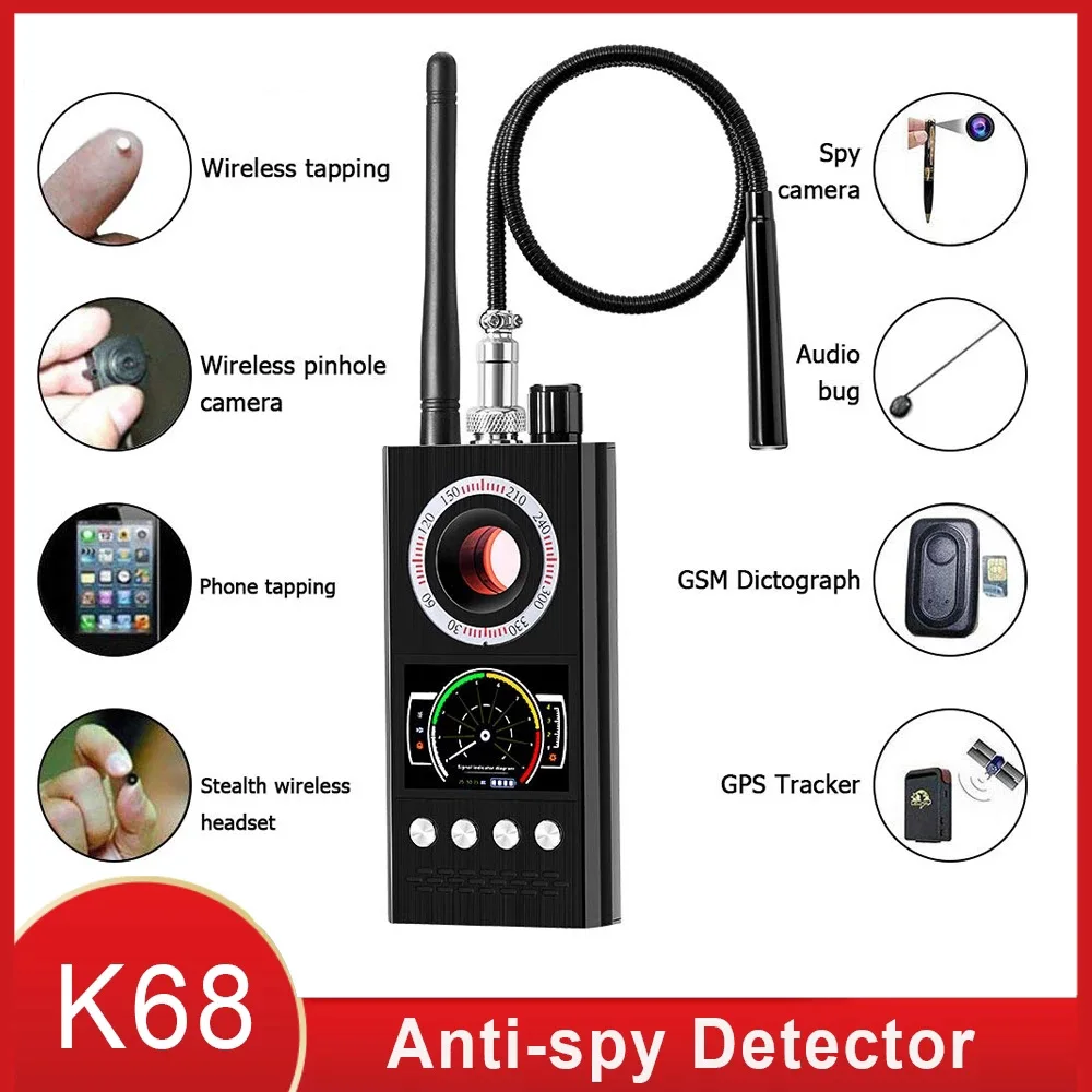 Anti Spy Wireless RF Signal Detector Bug GSM GPS Tracker Hidden Camera Eavesdropping Device Military Professional K68 VS K88 K18