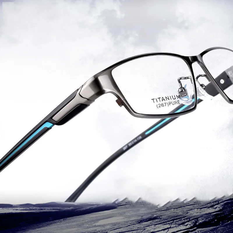 Vazrobe Titanium Eyeglasses Frames Men Reading Glasses Male Anti Blue Light Full Rim Spectacles for Prescription Ultralight