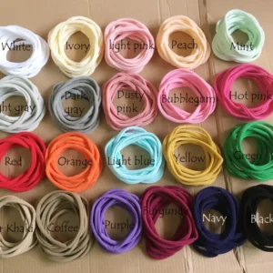 500 pcs/lot, New Solid Color Nylon Elastic Headbands Super Soft Stretchy Nylon Headbands, one size fits most