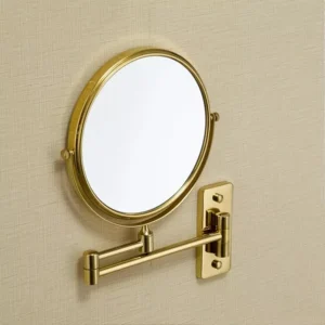 Makeup Mirror Gold/Silver Brass Bathroom Mirrors 3 X Magnifying Mirror Folding Shave 8 Inches Wall Mount 360 Rotate Round Mirror