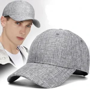 Big size deep faux linen baseball hats male summer outdoors cool sun cap men large size sport snapback caps 55-60cm 60-66cm
