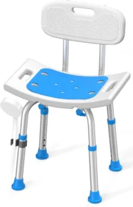 Shower Chair for Inside Shower with Removable Back, 400 lbs Heavy Duty Bath Seat for Bathtub, Safety Bath Stool for Seniors and
