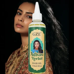 GZE Adivasi Herbal Hair Oil with Natural Oils - For Strengthening Roots, Reducing Split Ends & Deep Nourishment, Non-Greasy