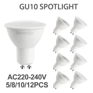 5/8/10/12pcs Dimmable GU10 Led 220V Spotlight Warm light 3000K 4000K 6000K Dimming Bulb Replace 50W halogen lamp home derection