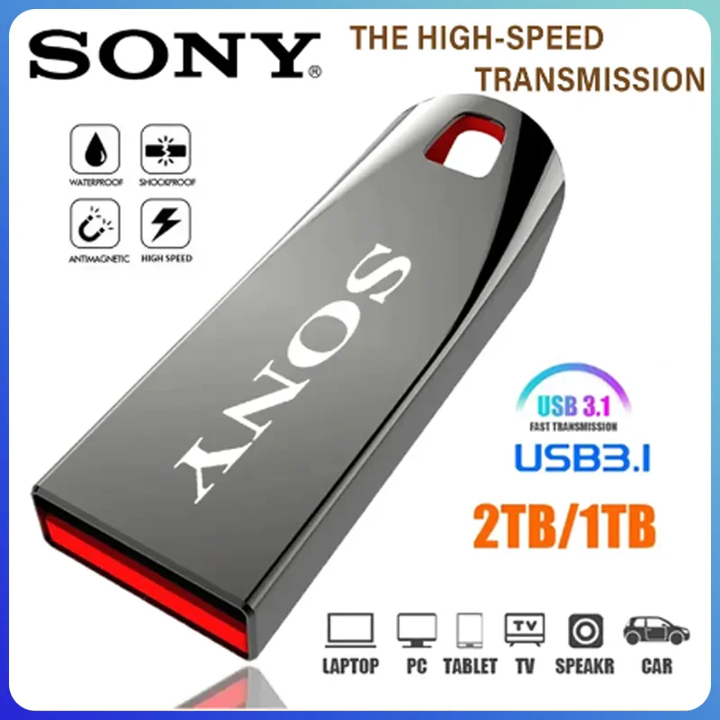 SONY Original 2TB Usb3.0 Flash Drives High Speed Metal Pendrive 1TB 256GB Portable Usb Drive Waterproof Memoria Usb Flash Disk