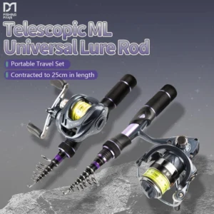 FISHINGFANS TELESCOPIC SUPER SHORT ML MEDIUM LIGHT SEA BOAT HIGH CARBON SPINNING CASTING FISHING ROD