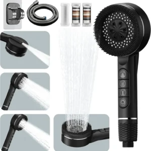 1pc Filtered Supercharged Shower Head Four-speed Adjustment With Water Seal Multi-functional Home Shower Bathroom Accessories