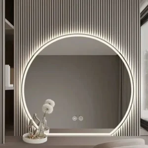 Half Circle Intelligent Dressing Table Bathroom Mmirror Wall Mounted Cloakroom LED Illuminated Makeup Mirrors Home Decoration