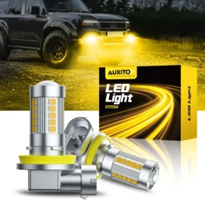 AUXITO 2Pcs H11 Yellow led Fog Light H8 Halogen White Light Bulb H16(JP) H10 9006 HB4 DRL Driving Lamp for Toyota Accessories