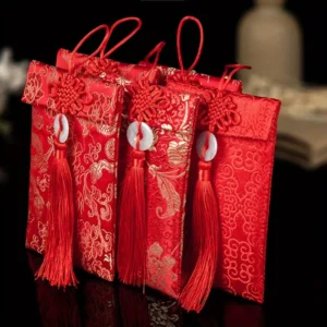 Chinese Style Brocade Red Envelope, Lucky Money Pocket, Cloth Red Pocket with Chinese Style, Used for Wedding, Gift Money