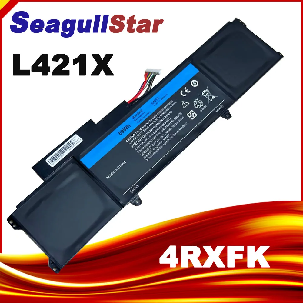 NEW 4RXFK Laptop Battery For Dell XPS 14 LX421, 421x-1046,L421x,14-L421X,14 L412Z Ultrabook Series C1JKH FFK56 69Wh