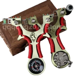 High Quality Professional Shooting Alloy Slingshot Rubber Band High Power Hunting Catapult Outdoor Game Shooting Game Tool