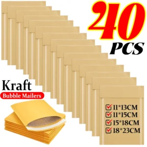 10-40PCS Kraft Paper Bubble Mailer Bag Padded Envelopes Brown Self Seal Adhesive Envelope Business Express Shiping Packaging Bag