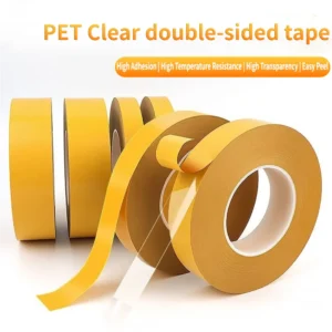Heat Resistant PET Double Sided Adhesive Tape 0.05mm Thick Transparent No Trace Super Sticky Strong High Temperature Resistance