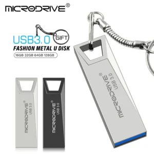 High Speed USB 3.0 Mini Metal Flash Drive 16GB 32GB 64GB 128GB Pendrive Waterproof usb drive Pen memory Sticks with key Chain
