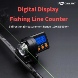 CHILENT 999.9M Digital Display Fishing Line Counter ABS Night Fishing Line Counter Fishing Accessories (Batteries Not Included)